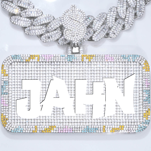 CUSTOM LETTER NECKLACE 3D COLORFUL SQUARE