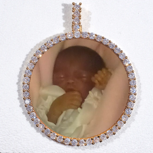 LARGE 3D CIRCLE CUSTOM PICTURE PENDANT