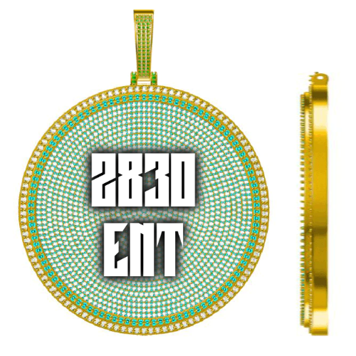 CUSTOM LETTER NECKLACE 3D BIG DISC