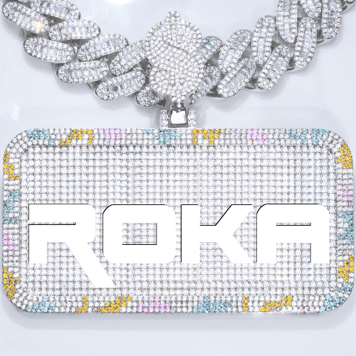 CUSTOM LETTER NECKLACE 3D COLORFUL SQUARE