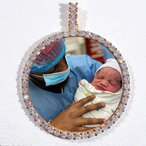 LARGE 3D CIRCLE CUSTOM PICTURE PENDANT