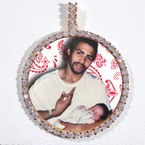 LARGE 3D CIRCLE CUSTOM PICTURE PENDANT