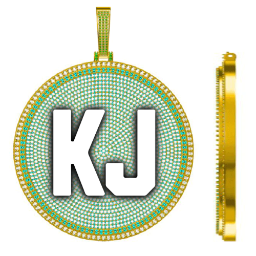 CUSTOM LETTER NECKLACE 3D BIG DISC