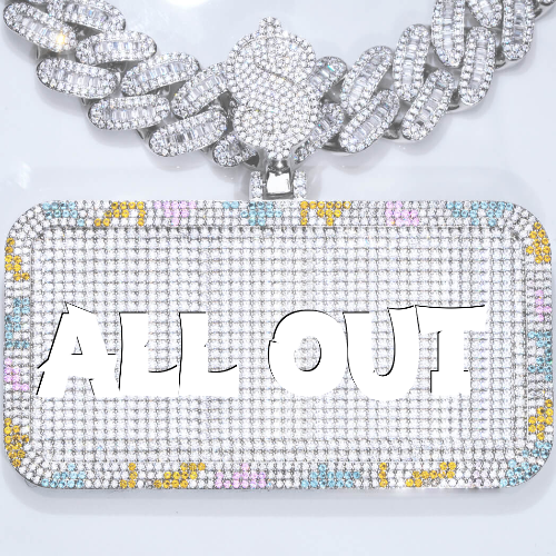 CUSTOM LETTER NECKLACE 3D COLORFUL SQUARE