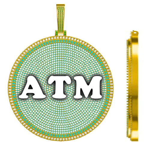 CUSTOM LETTER NECKLACE 3D BIG DISC
