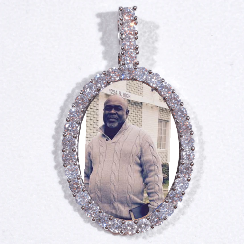 Large 3D Oval Custom Picture Pendant