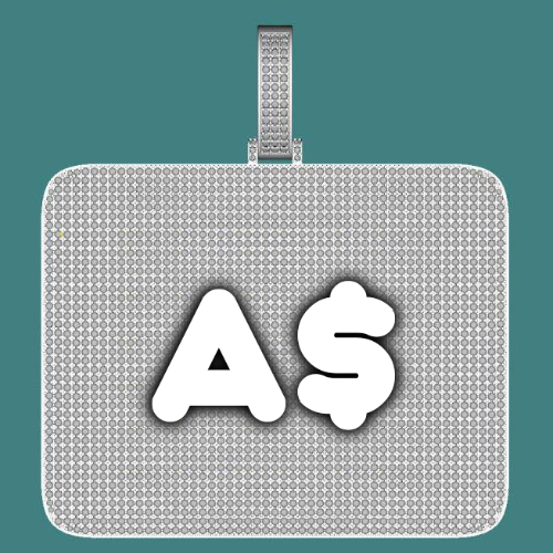 CUSTOM LETTER NECKLACE 3D BIG SQUARE