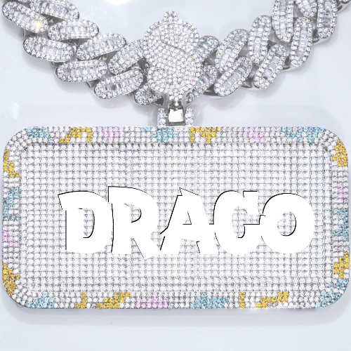 CUSTOM LETTER NECKLACE 3D COLORFUL SQUARE
