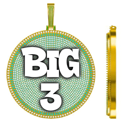 CUSTOM LETTER NECKLACE 3D BIG DISC