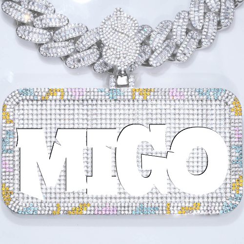 CUSTOM LETTER NECKLACE 3D COLORFUL SQUARE