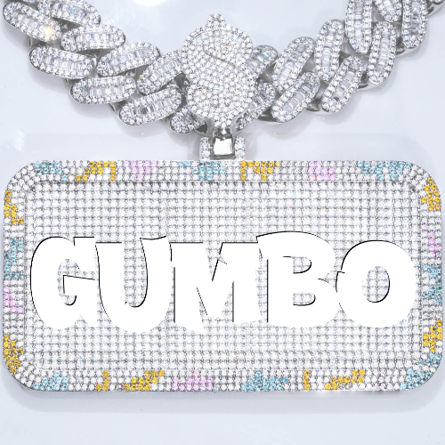 CUSTOM LETTER NECKLACE 3D COLORFUL SQUARE