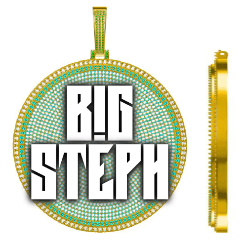 CUSTOM LETTER NECKLACE 3D BIG DISC