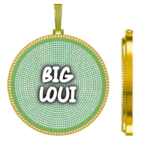 CUSTOM LETTER NECKLACE 3D BIG DISC