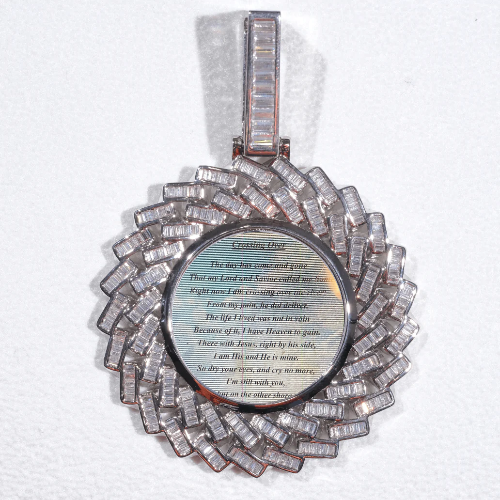 Large 3D Baguette Custom Picture Pendant