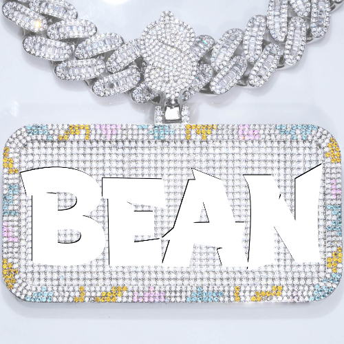 CUSTOM LETTER NECKLACE 3D COLORFUL SQUARE