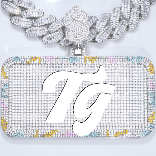 CUSTOM LETTER NECKLACE 3D COLORFUL SQUARE