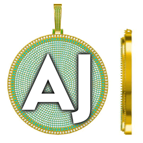 CUSTOM LETTER NECKLACE 3D BIG DISC