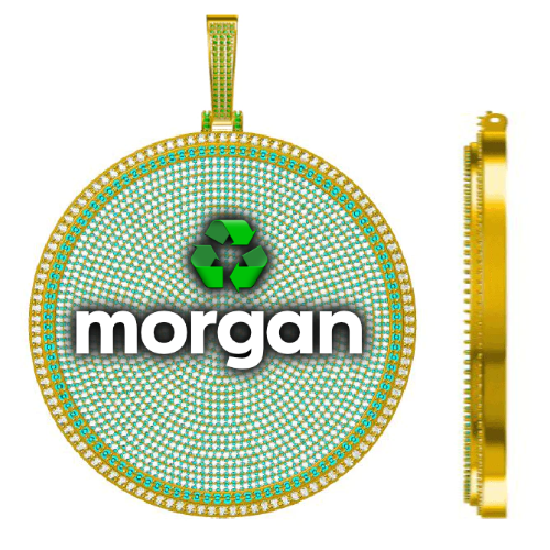 CUSTOM LETTER NECKLACE 3D BIG DISC