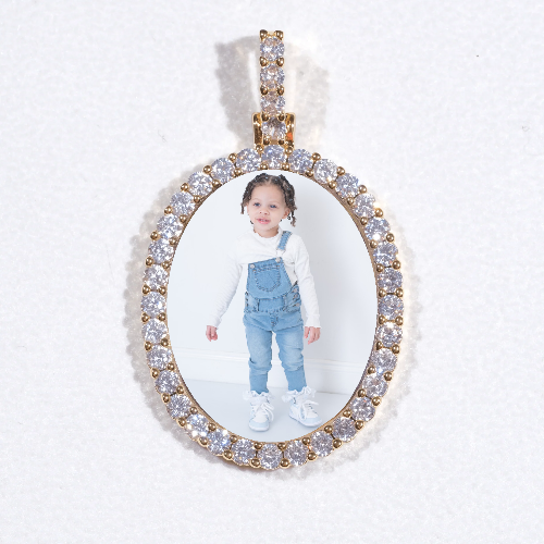 3D Oval Custom Picture Pendant