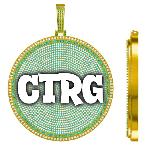 CUSTOM LETTER NECKLACE 3D BIG DISC