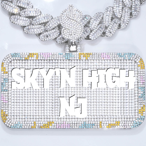 CUSTOM LETTER NECKLACE 3D COLORFUL SQUARE
