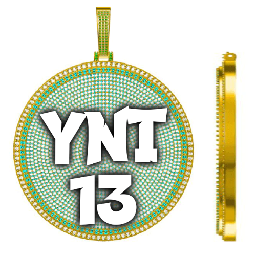 CUSTOM LETTER NECKLACE 3D BIG DISC