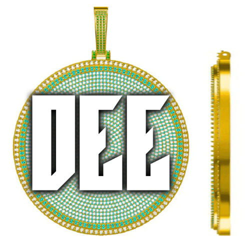 CUSTOM LETTER NECKLACE 3D BIG DISC