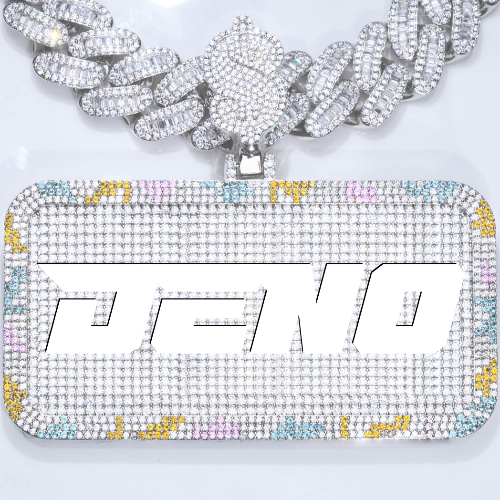CUSTOM LETTER NECKLACE 3D COLORFUL SQUARE