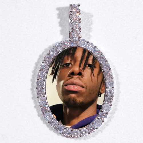 Large 3D Oval Custom Picture Pendant