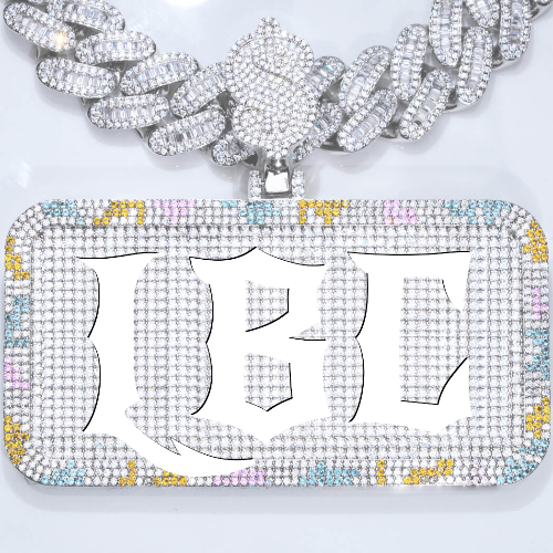 CUSTOM LETTER NECKLACE 3D COLORFUL SQUARE