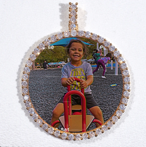 LARGE 3D CIRCLE CUSTOM PICTURE PENDANT