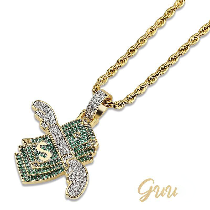 18K Gold-Plated AAA CZ Money Personality Pendant - The GUU Shop