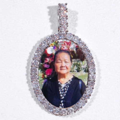Large 3D Oval Custom Picture Pendant