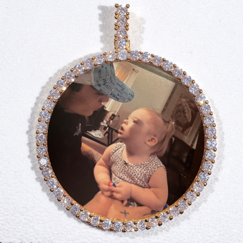 LARGE 3D CIRCLE CUSTOM PICTURE PENDANT