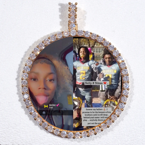 LARGE 3D CIRCLE CUSTOM PICTURE PENDANT