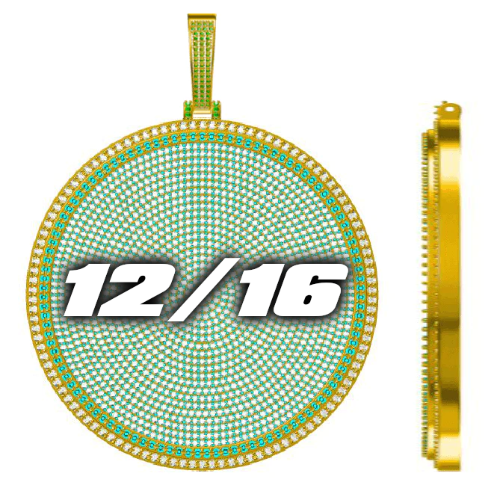 CUSTOM LETTER NECKLACE 3D BIG DISC