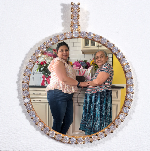LARGE 3D CIRCLE CUSTOM PICTURE PENDANT
