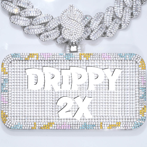 CUSTOM LETTER NECKLACE 3D COLORFUL SQUARE