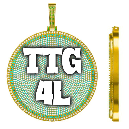 CUSTOM LETTER NECKLACE 3D BIG DISC