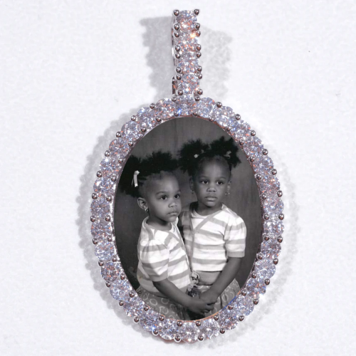Large 3D Oval Custom Picture Pendant