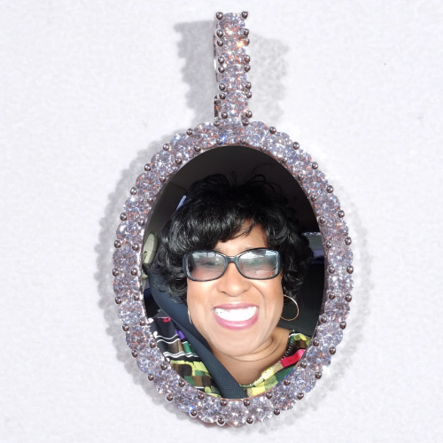 Large 3D Oval Custom Picture Pendant
