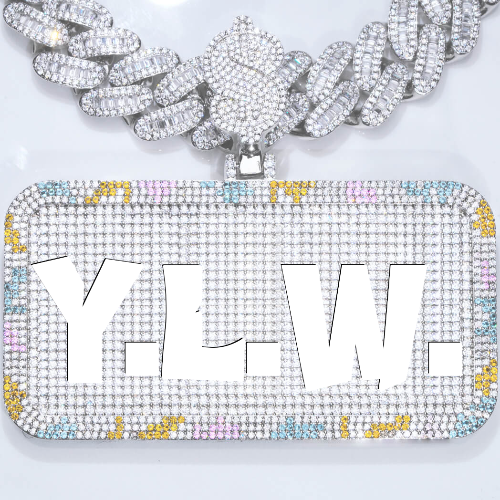 CUSTOM LETTER NECKLACE 3D COLORFUL SQUARE