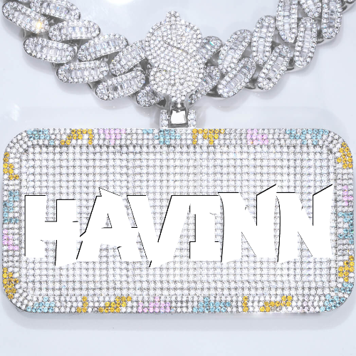 CUSTOM LETTER NECKLACE 3D COLORFUL SQUARE