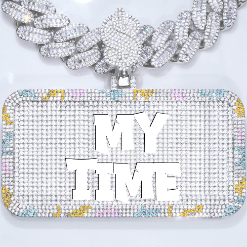 CUSTOM LETTER NECKLACE 3D COLORFUL SQUARE