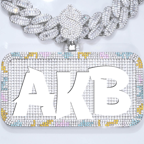 CUSTOM LETTER NECKLACE 3D COLORFUL SQUARE