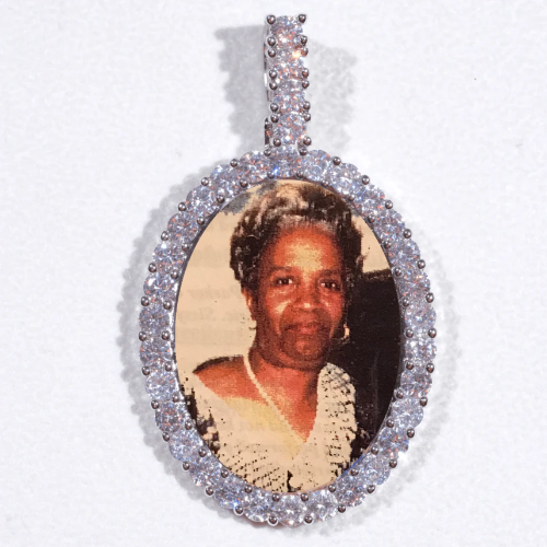 Large 3D Oval Custom Picture Pendant
