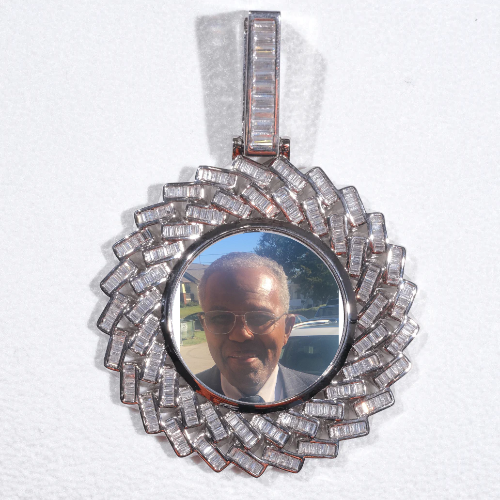 Large 3D Baguette Custom Picture Pendant