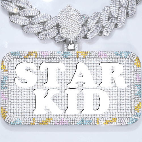 CUSTOM LETTER NECKLACE 3D COLORFUL SQUARE
