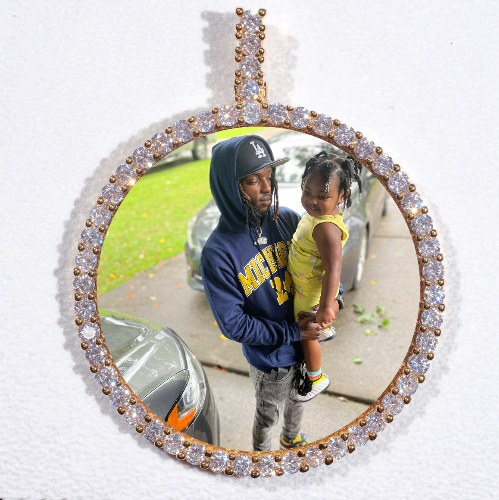 LARGE 3D CIRCLE CUSTOM PICTURE PENDANT