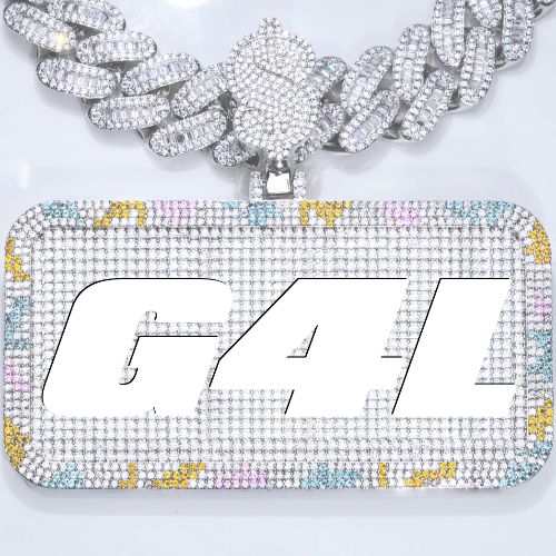 CUSTOM LETTER NECKLACE 3D COLORFUL SQUARE